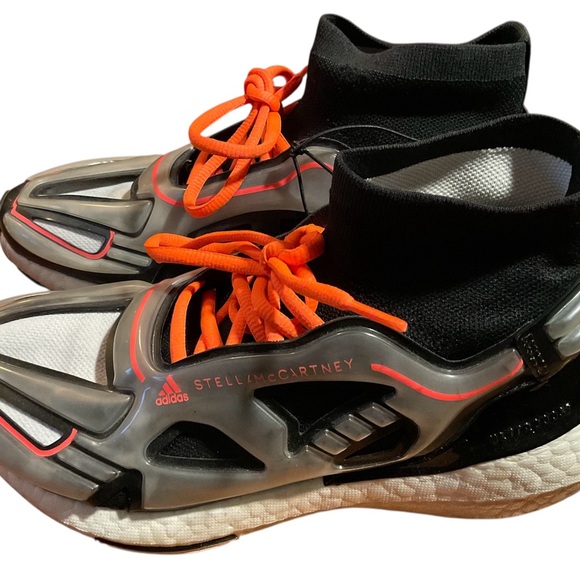 Adidas by Stella McCartney Black and Orange Sneakers - Picture 2 of 6